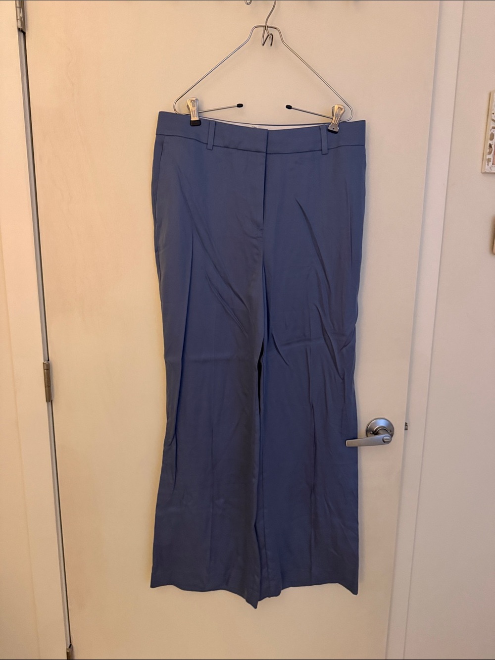 Ann Taylor Wide-Leg Dress Pants in Slate Blue
